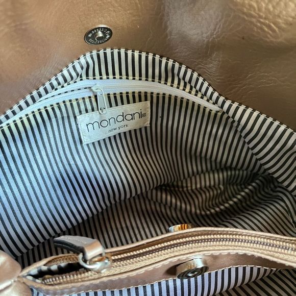 Mondani new york  Metallic Bronze Gold ,Double handle Satchel - Picture 6 of 7